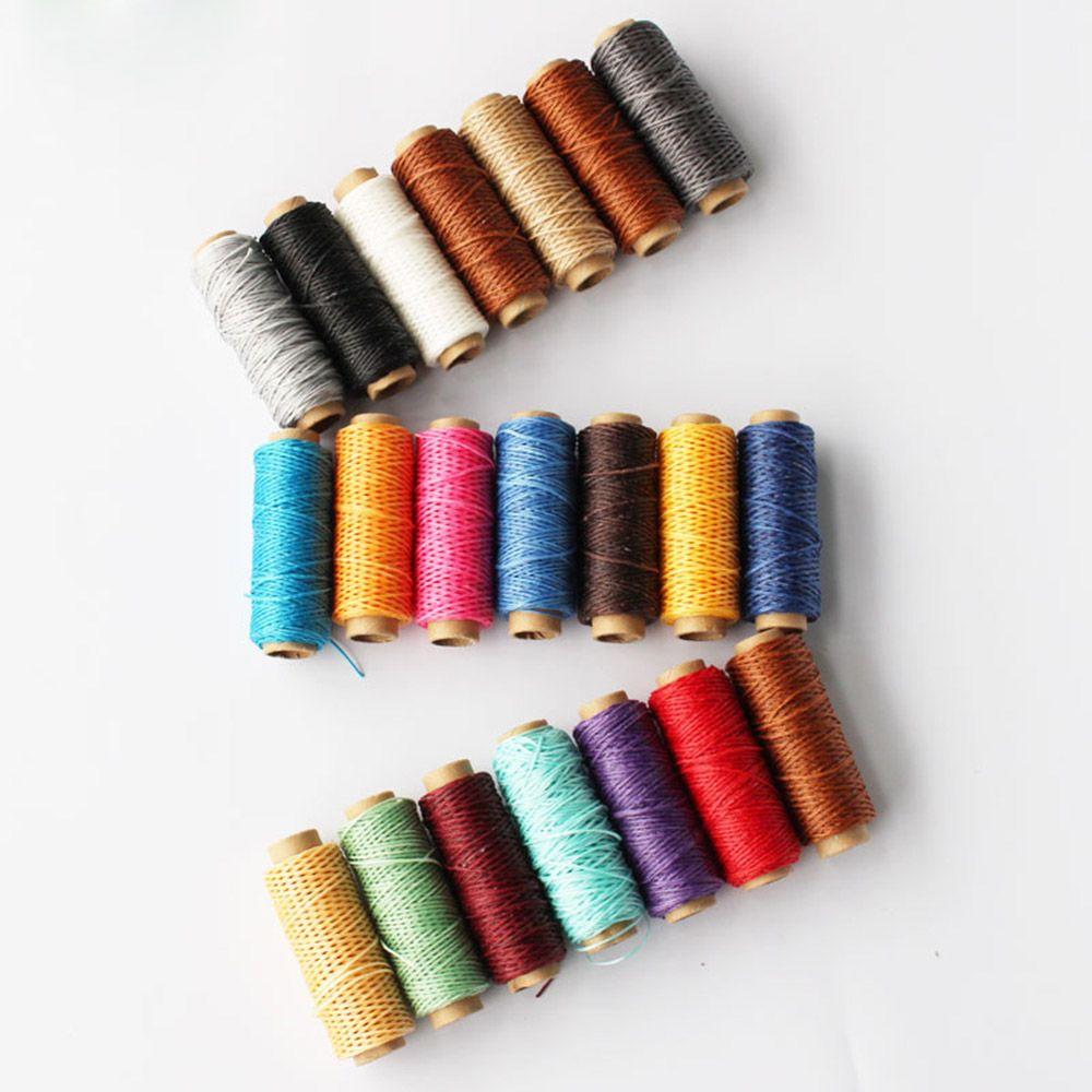 50Meters Durable Flat Hand Stitching Handicraft Leather Waxed Thread Sewing Line Cord