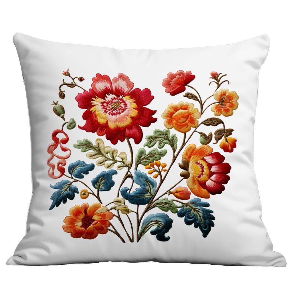 Весенняя и Летняя Наволочка с Имитацией Вышивки Цветы Домашняя Диванная Гостиная Наволочка Новый Стиль Наволочка