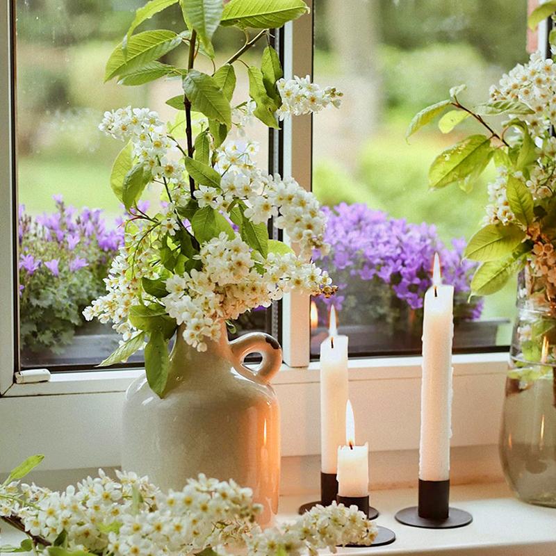 1/4/6Pcs Matte Black Party Iron Elegance Tables Decor Wedding Centerpieces Round Candlestick Holder Candle Holder