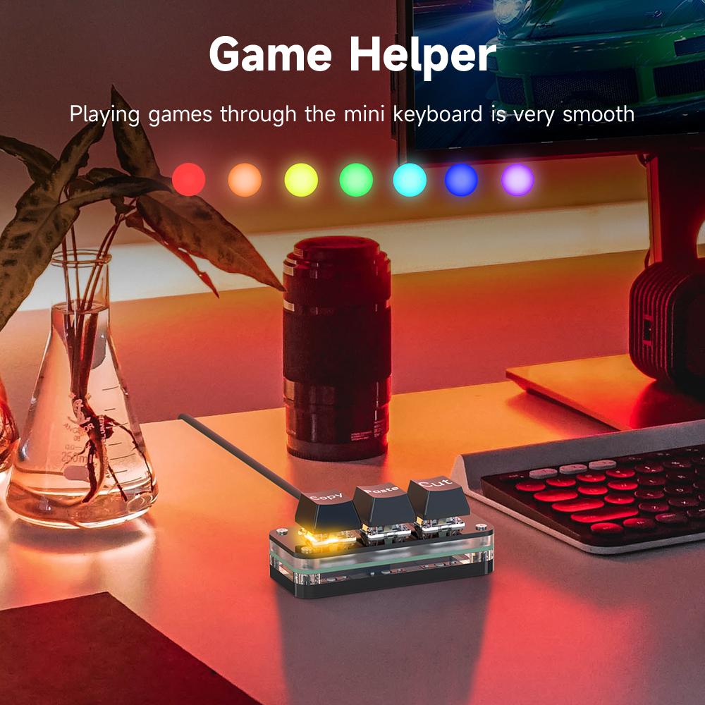 USB-C Настраиваемая клавиатура Мини Копировать Вставить 2 3 6 Клавиш Ручка со светодиодной RGB-подсветкой Механические Горячей замены Программируемые Макро-клавиатуры