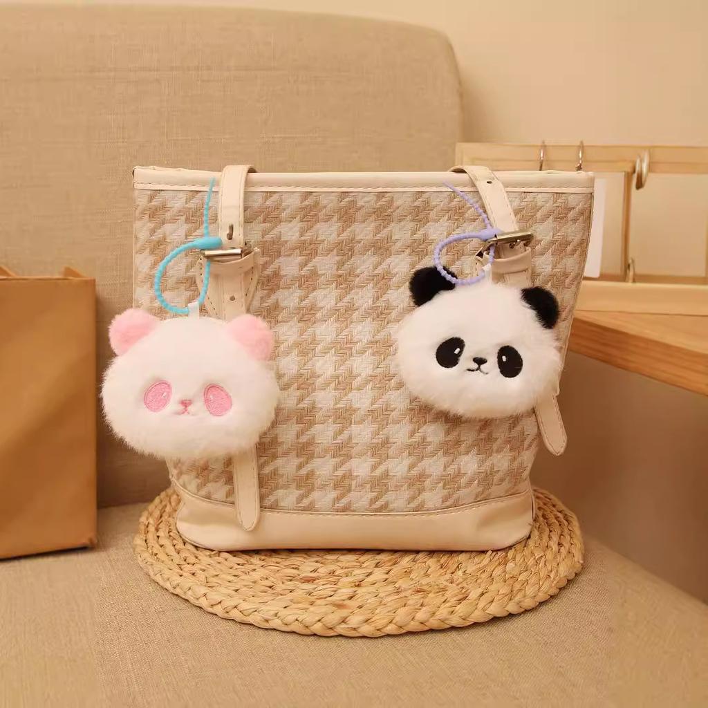 Cute Giant Panda Head Bag Plush Toys Little Panda Coin Wallet Pendant Small Accessories Doll Travel Souvenir