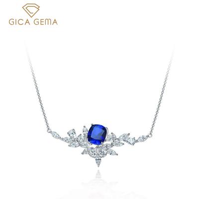 Сапфир Рубин Ожерелья С Подвеской Стерлингового Серебра 925 Цветок 10*11 мм Синий Красный Драгоценный Камень Романтические Ювелирные Изделия Свадебная Вечеринка Подарки Новая Тенденция