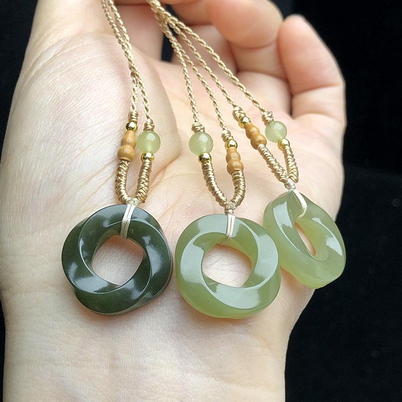 Подвеска-шарм из нефрита Хэтянь Пи Сю - Ожерелье из камня цинбай для пар