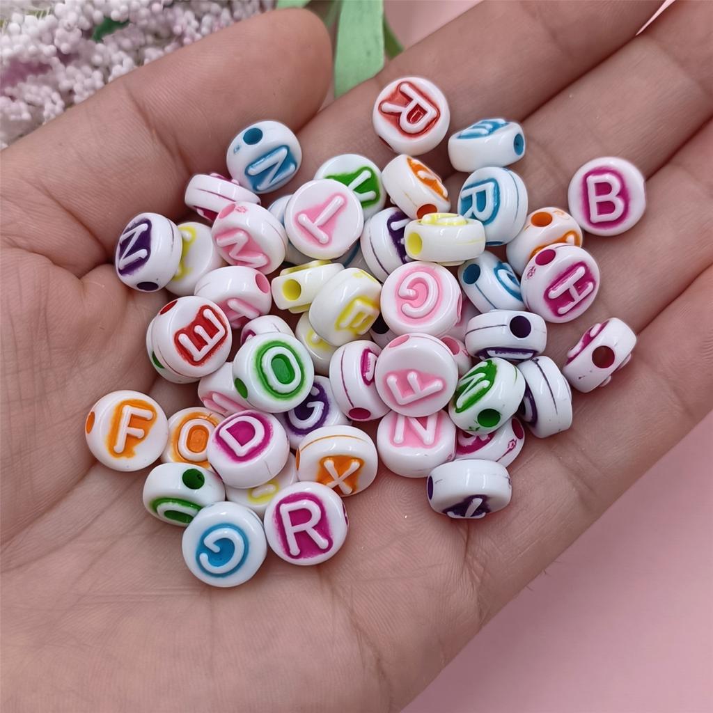100pcs Acrylic Flowers Rose Alphabet Round Beads Butterfly Beads DIY Beaded Material Handmade Necklace Bracelet Jewelry Accessories