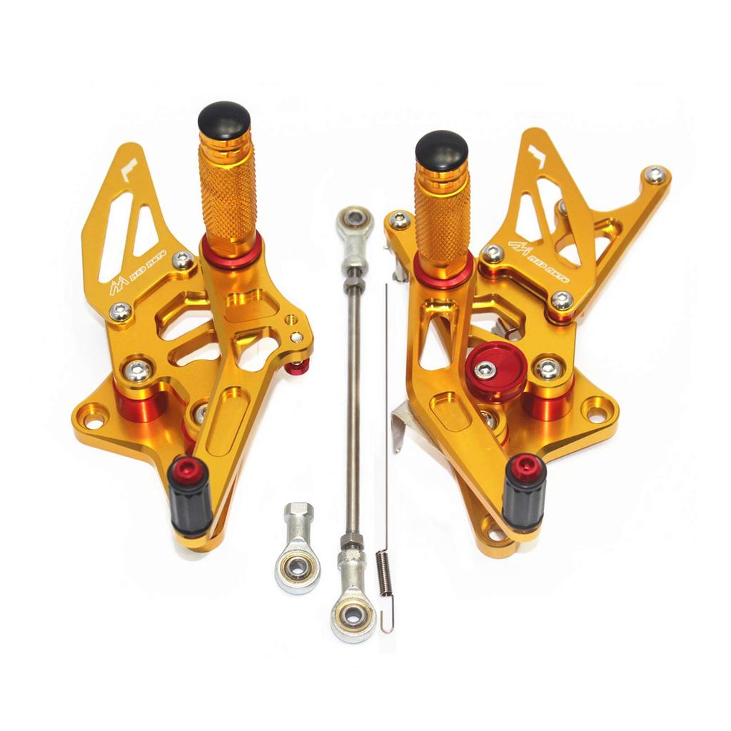 Подножка мотоцикла HAYABUSA регулируемая с ЧПУ задняя комплект совместимые модели Hayabusa GSX 1300R [SUKIRACING] GSX-1300R 1999-2007 2008-2017 (Золото)