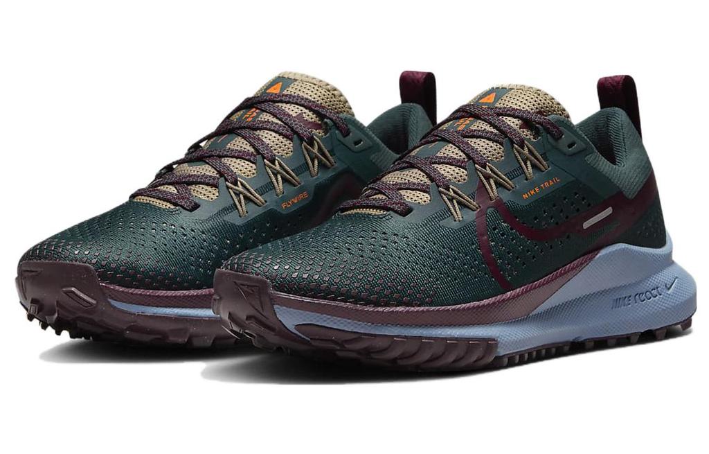 Nike React Pegasus Trail 4 Глубокие джунгли Хаки Пепельно-серый Ночной бордовый Женские DJ6159-301