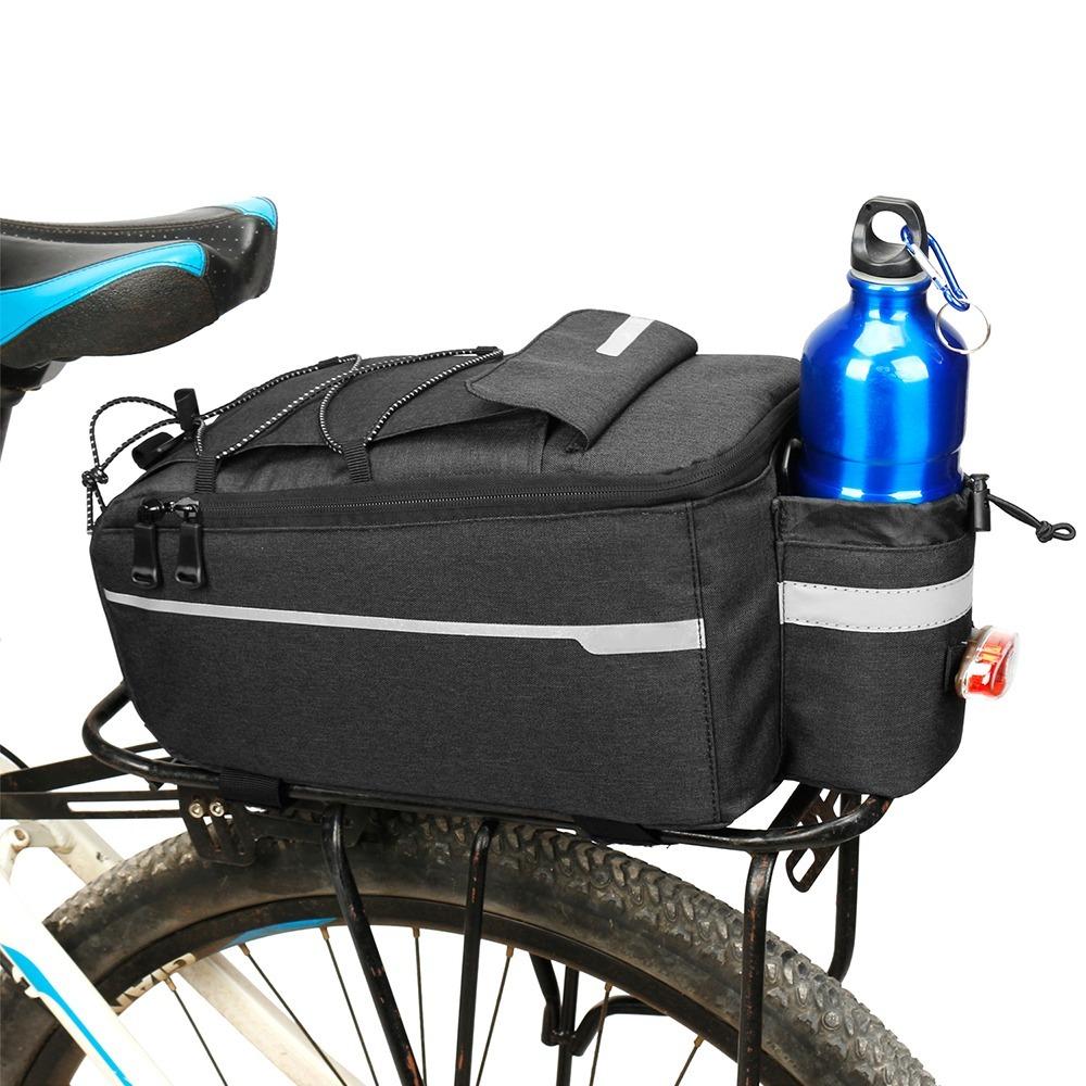 Insulated Bicycle Rear Rack Bag with Reflective Stripes Bike Trunk Bag Bike Rear Seat