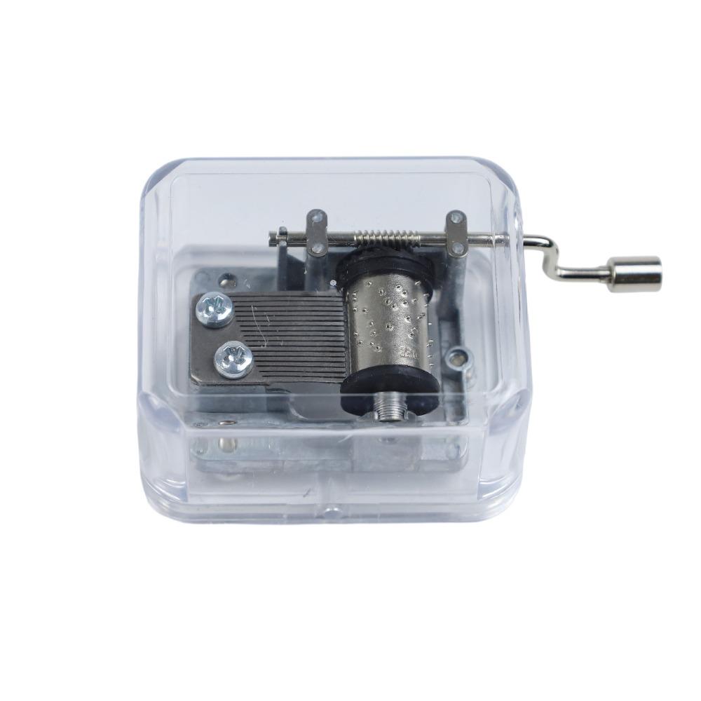 Transparent Mini Hand Cranking Music Box Acrylic Craft Acrylic Creative Crafts Ornaments  Children