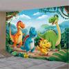 Cartoon Dinosaur Party Backdrop 120x80cm Polyester Background Cloth for Children Birthday Photo Booth Decoration