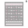 1 шт. 5D рельефные наклейки для ногтей Kawaii Lace Series, розовые наклейки с бантом и сердечками для украшения ногтей, самоклеящиеся маникюрные аксессуары Diy