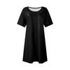Women's Summer Casual Round Neck Pleated With Pockets Solid Color Short Sleeve Dresses