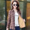 Зимние женские теплые хлопковые клетчатые блузки, модные бархатные рубашки с отложным воротником и карманами с длинными рукавами, топы больших размеров S-5XL