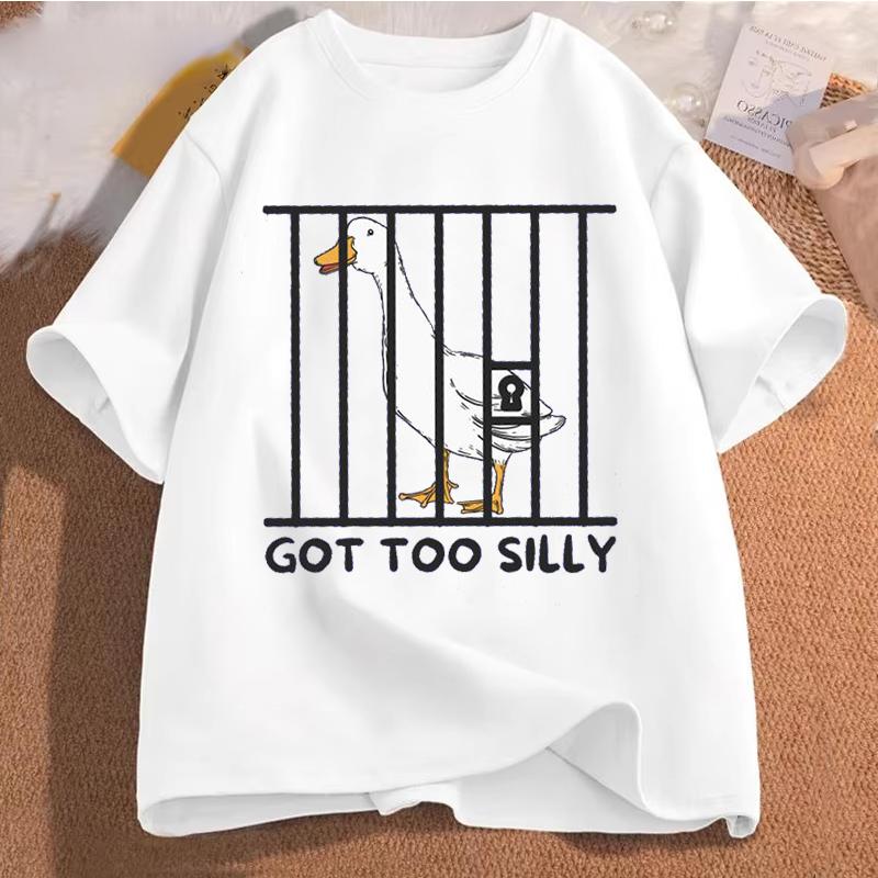 Silly Goose On The Loose T Shirts for Men Women Funny Cowgirl Western Tee Shirt 90s Fashion Graphic T-shirt Short Sleeve Clothes