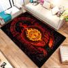 "Fiery Manchester United Crest Design" Patterned carpet, non slip mat suitable for living room and bedroom sofas