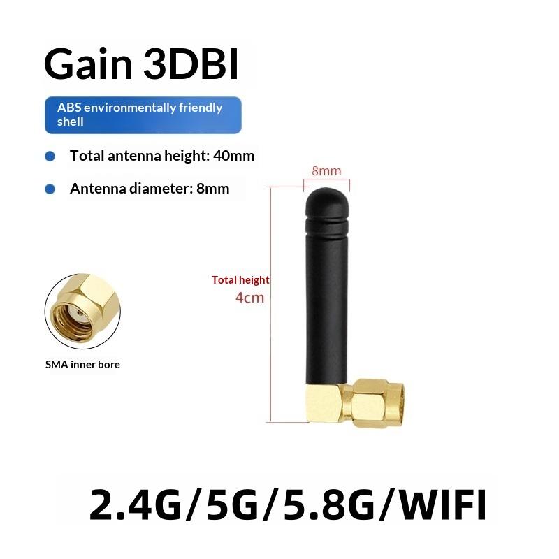 2Pcs Right/Bend Angle 2.4G Ultra Compact Mini WiFi Antenna With 2/3DBI Gain & SMA Male/Female Connector For Motherboard Modem