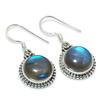 Natural Labradorite Gemstone 925 Solid Sterling Silver Gift Earring 1.25" Q9m52