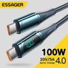 Essager 100W USB C To USB Type C Cable PD Quick Charge 4.0 Fast Charging For Xiaomi Mi11 Samsung Macbook iPad USB-C Charger Cord
