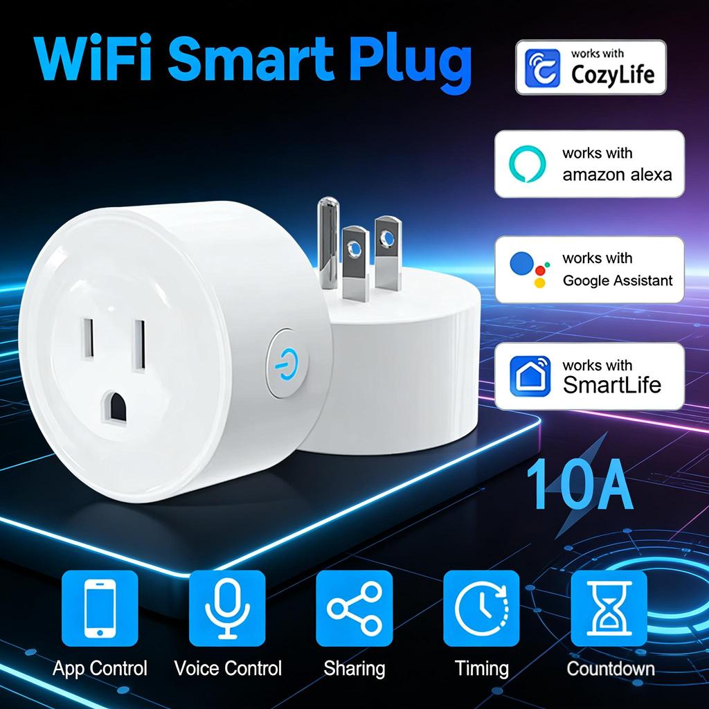10A умная розетка Wi-Fi, американская вилка, телефонное приложение, дистанционное голосовое управление, 100-240 В, беспроводной таймер, переключатель, розетка для Alexa Google Home Auto