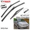 3PCS Wiper Blades For Benz B Class W245 2005-2011 26" 23" 12" Fit Front Windshield Windscreen Window Brushes Cutter Accessories 2008 2009 2010 2011