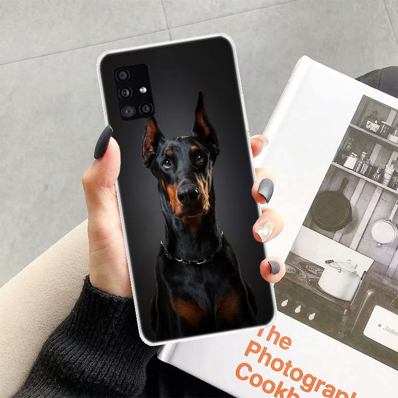 Чехол для телефона с изображением собаки доберман для Samsung Galaxy A13 A14 A15 A16 A17 A53 A54 A55 A56 A33 A34 A35 A36 A23 A24 A25 A26 A05S Galaxy