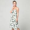 Sexy V Neck Backless Floral Summer Beach Dress Women Striped Button Pineapple Party Midi Dresses