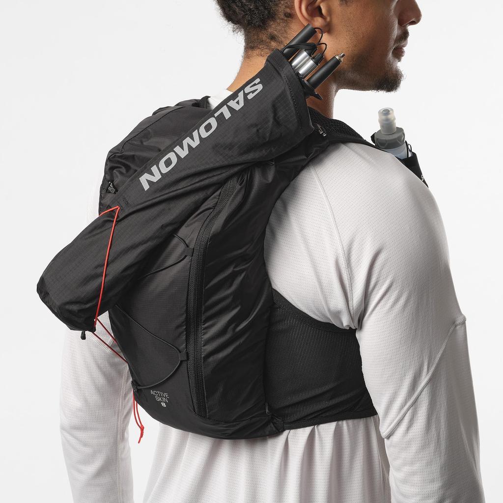 SALOMON ACTIVE SKIN 8 SET Рюкзак-жилет для гидратации Размер (Черный/Металл, M)