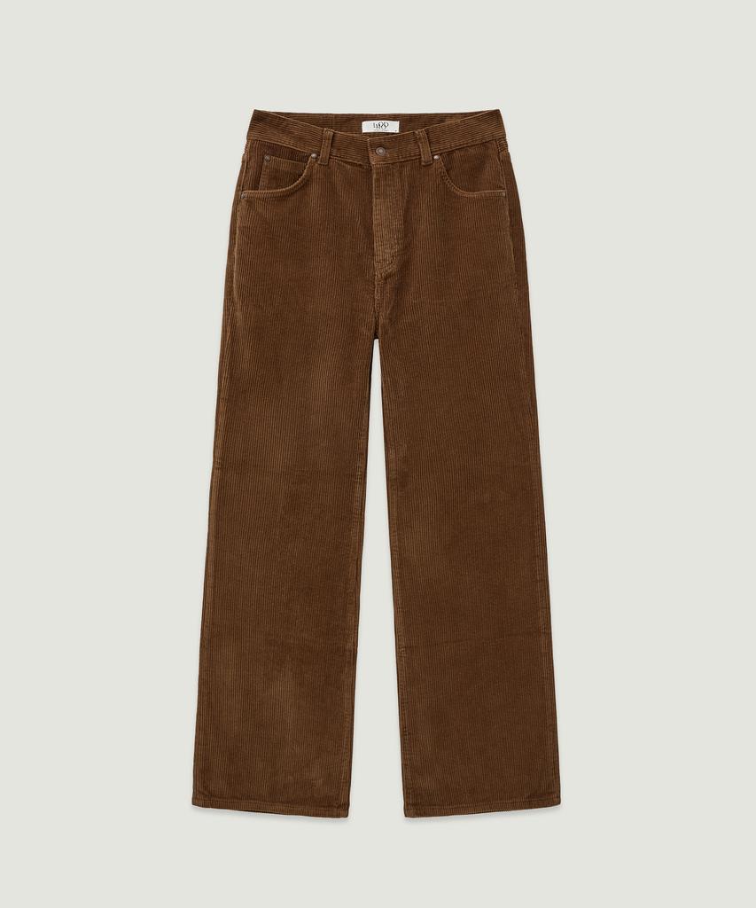 LMOOD Lennon Flare Cotton Pants Camel Corduroy