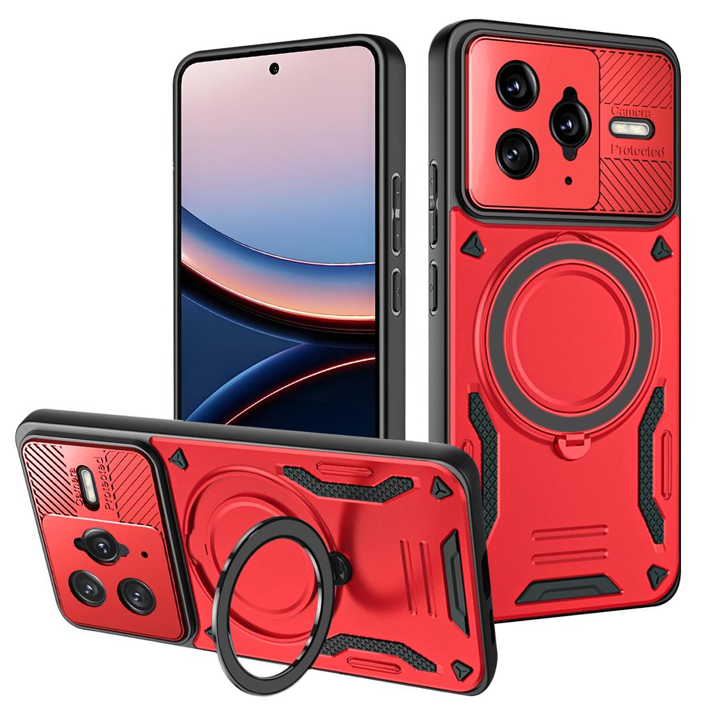 Роскошный Высококачественный Магнитный Чехол-Броня Для Xiaomi POCO F7 UItra С Кольцом-Подставкой Защитный Бампер