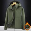 Men's Wind & Waterproof Plus Velvet Soft Shell Jacket - Thick, Large Size for Autumn/Winter