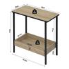 WOLTU Side Table Coffee Table with 2 Shelves Sofa Console Table with Storage Space for Corner Living Room Bedroom