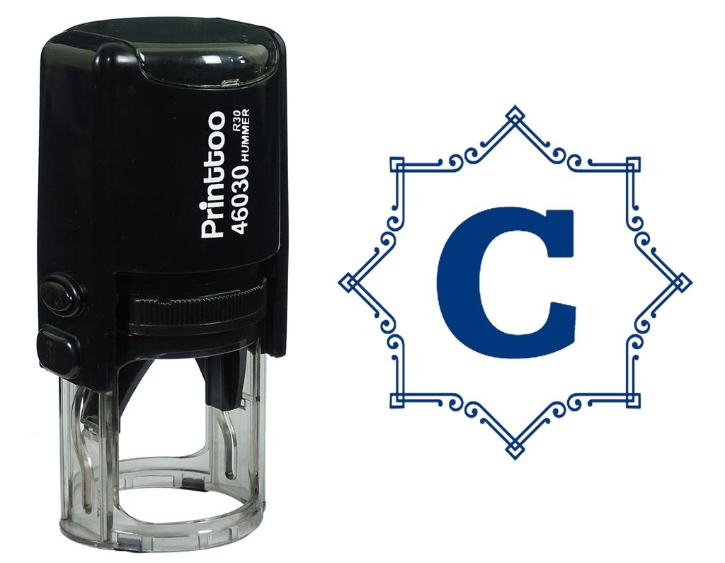 Printtoo Octagon Celtic Swirl Frame Alphabet C Monogram Self Inking Rubber Stamp Office