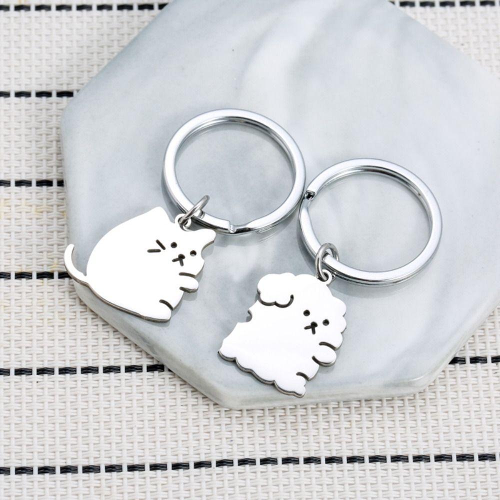 Hanging Jewelry Couple Keychain Hug Cat Dog Dog Cat Keychain  Valentine's Day Gift