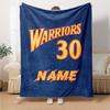 Warriors 30 Name Themed Flannel Blanket Personalized Name Four Seasons Comfort Fashionable Design Suitable For Sofa Bed Travel Camping And Office