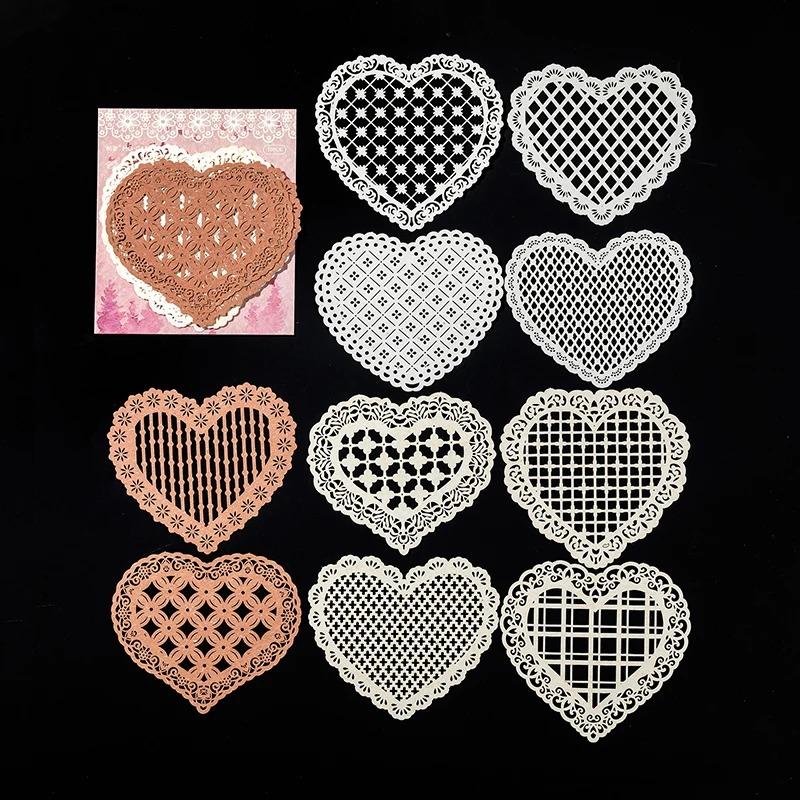 10 шт./упак. Винтажная ажурная кружевная бумага INS, декоративная основа, бумага для скрапбукинга, расходные материалы для журналов