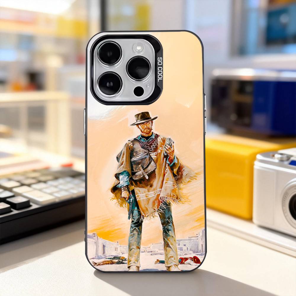 Крутой Ковбой Клинт Иствуд Для iPhone 17,16,15,14,13,12,11,Pro,Max,Plus,E,Air,Mini Противоударный Черный Матовый Жесткий Бампер Чехол для Телефона