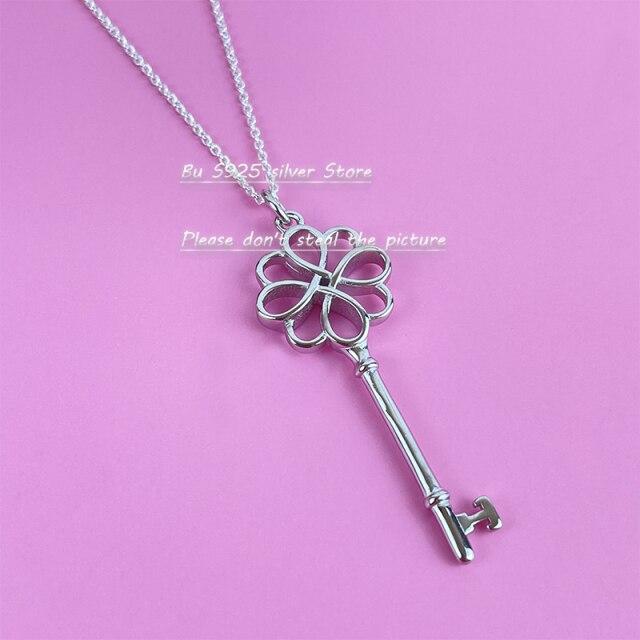 Новое ожерелье с подвеской в виде короны из розового золота и серебра S925 пробы для женщин, цепочка для свитера, цепочка с костяной цепочкой, модные ювелирные изделия