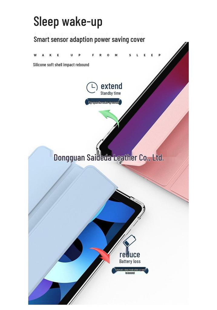 Защитный чехол для iPad 11 с держателем для стилуса - Подходит для моделей 6-го поколения, 7-го поколения, 10.2" Airbag, Pro 12.9", Прозрачная крышка