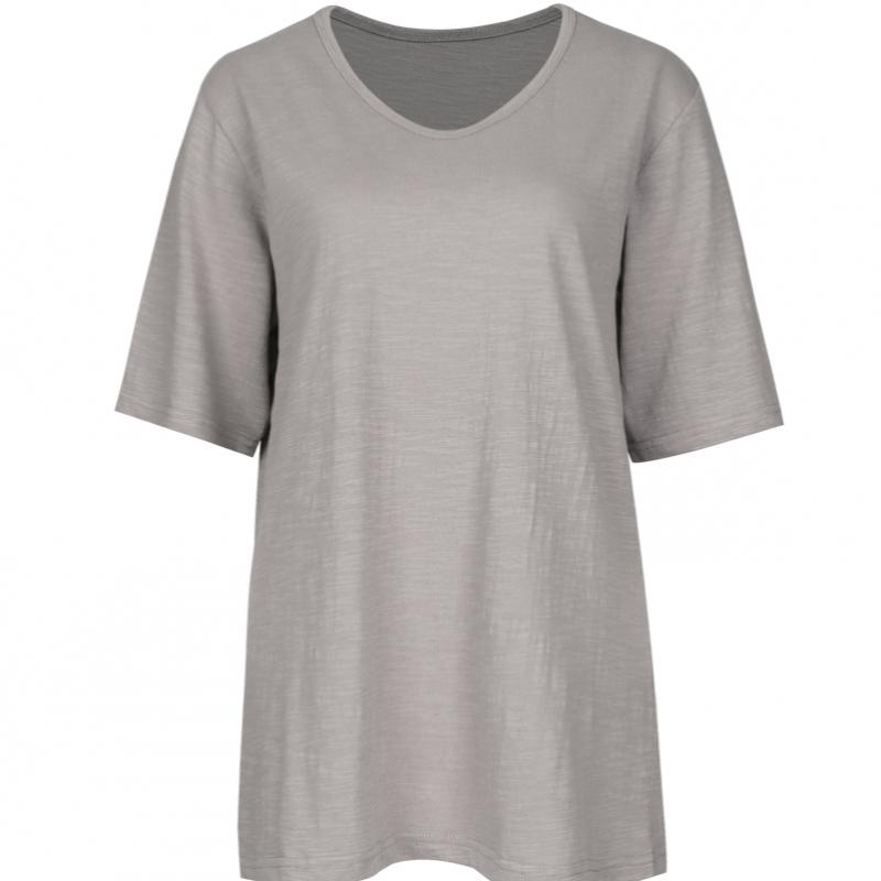 Shop Loose FiT Slub CoTTon V Neck ShorT sleeVe T shirT Black Dai Wsh 0521