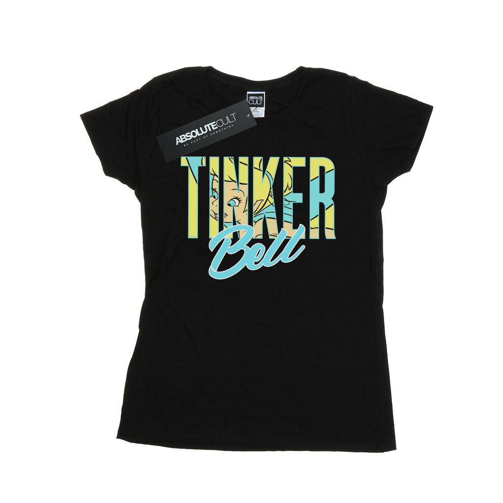 Disney Womens/Ladies Tinker Bell Wording Infill Cotton T-Shirt