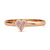 Pink Topaz Heart Cluster Women Wedding Ring - 925 Sterling Silver Rose Gold Vermeil