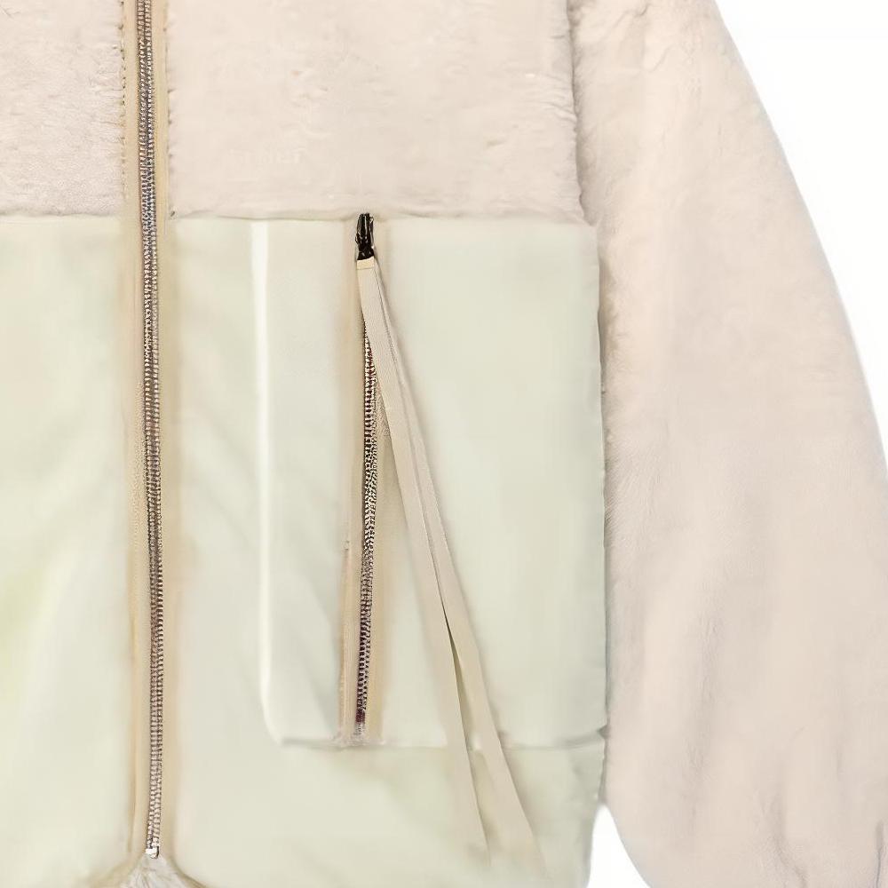 UGG Женская куртка Color Block с воротником-стойкой на молнии, приталенная, с длинным рукавом, Белый 1134993-CRM