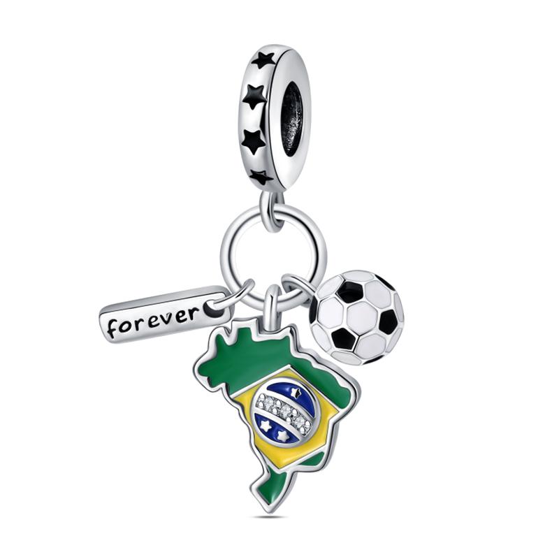 Новый 925 Серебряный Цвет Футбол Бадминтон Бейсбол Спортивная Серия Подвески Бусины Подходит Diy Оригинальный Браслет 925 Изящных Ювелирных Изделий DIY