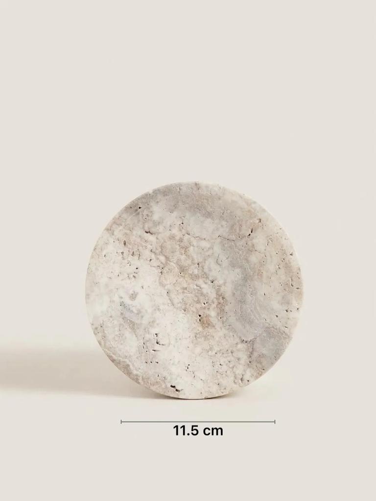 Натуральный набор для ванной из натурального мрамора Серый травертин Бутылочка для мыла Держатель для зубных щеток Камень Домашний декор