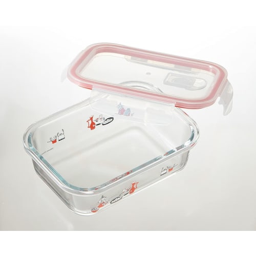 Skater Heat-resistant Glass Storage Container Moomin Kitchen 650ml M with Lid Valve 4-Point Lock GBST7-A