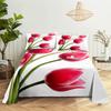Tulip Bed Sheets Set With Pillows Case Flowers Bedsheet With Pillowcase 2 Pcs 3Pcs For Single Double Beds King Full Twin Size