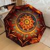 1pc Mandala Artwork Automatic Open/Close Umbrella, Folding Compact Umbrella with Lightweight Design for Women/Men yy251028242
