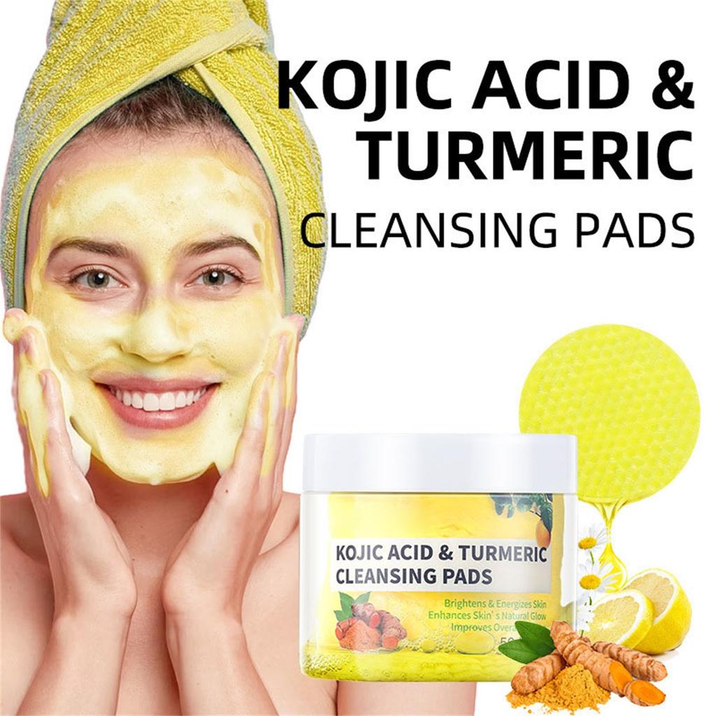 TurmericCleansing Pads, KojicAcid And TurmericCleansing Pads Helps Balance Skin Oil And Water, Remove The Excess Epidermis 50ml