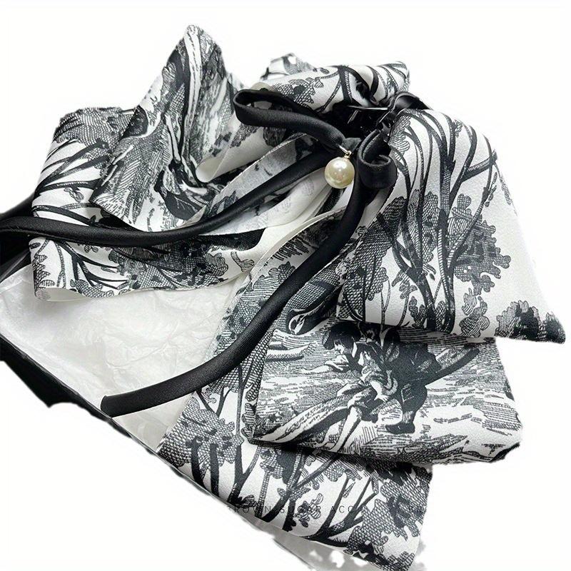 Новый ручной работы зажим-краб для волос Blue Willow, многослойный бант, принт китайской тушью, зажим-акула с шелковой лентой, винтажные аксессуары для волос для женщин