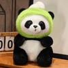 Adorable Panda Plush Toy With Ice Cream And Hamburger Delivery Outfit Perfect For Kids Birthday Gifts