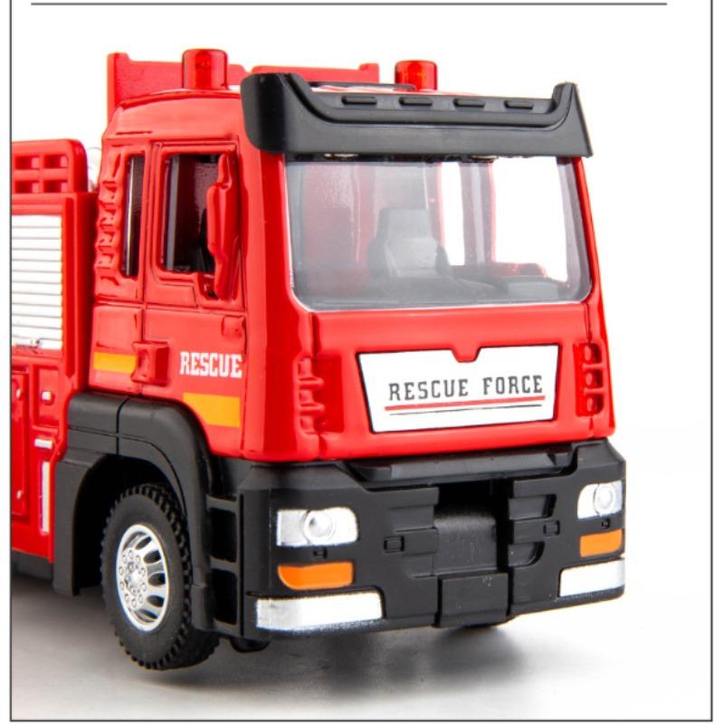 1/50 модель пожарно-спасательного автомобиля из сплава, имитация звуковой и световой лестницы, пожарно-спасательная машина, игрушка, оригинальная упаковка, подарок